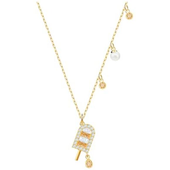 Swarovski No Regrets Ice Cream Multi-Colored Gold Plating Pendant Necklace New - Picture 2 of 6